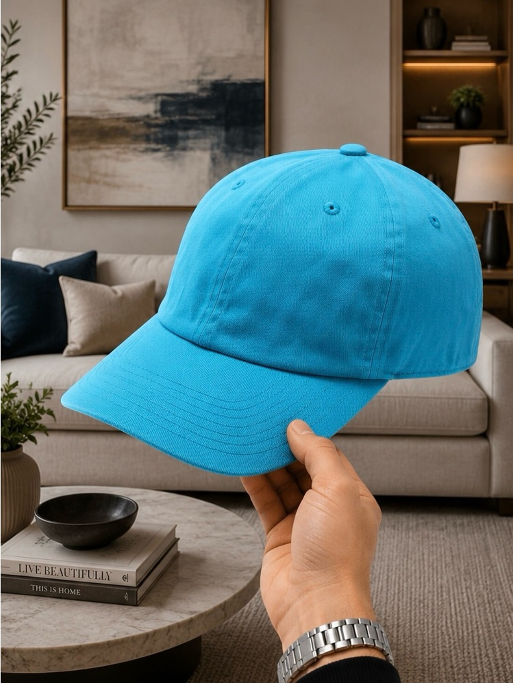 Turquoise Cambridge Adjustable Dad Hat Cap – Classic Cotton Baseball Hat